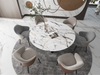 White Marble Sintered Stone Dining Room Dinner Table