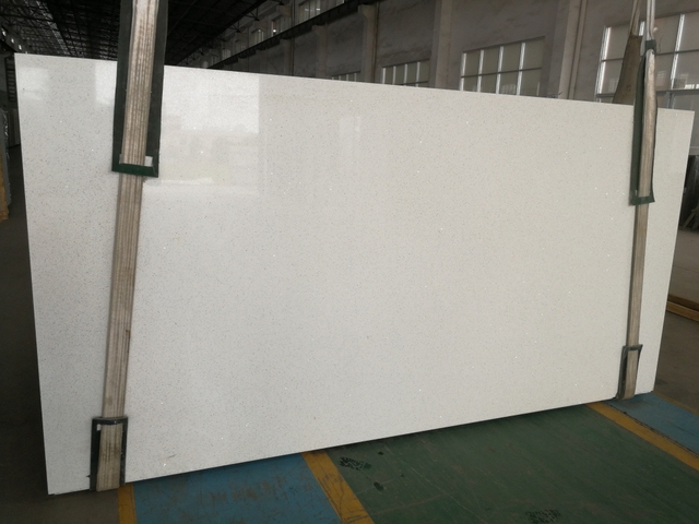 Zero Formaldehyde 3D Design Big Grain Pure Color Quartz Countertops for Kitchen