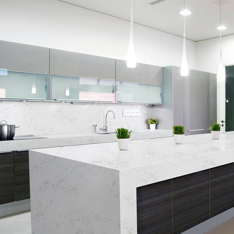  Big Slab Quartz Stone Building Material for Kitchen Countertop &Vanity Top & Engineered Stone And Wash Basin Sink