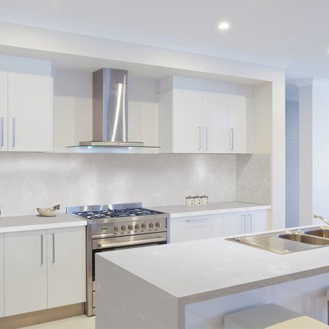 Big Slab Light Grey Concrete Look Artificial Quartz Stone Engineered Stone for Kitchen Furniture