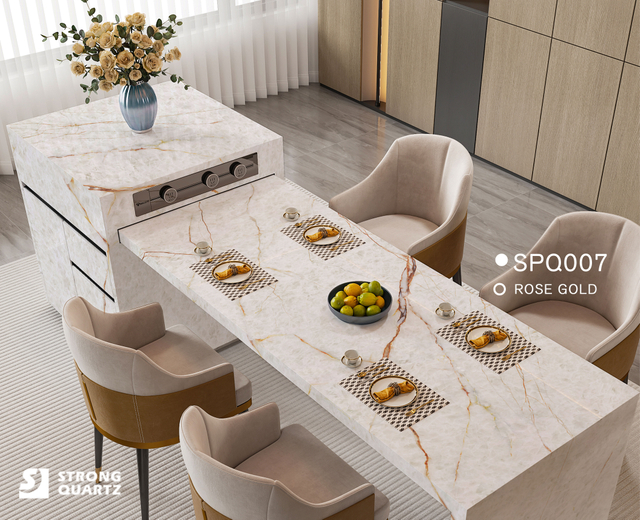 China Silica Free 3D Full Body Printed Quartz Stone White/Black/Gold/Grey Veins for Kitchen Countertop/Worktop/Benchtop