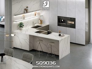 Premium Wear-Resistant Calacatta White Quartz Slabs for Commercial Use