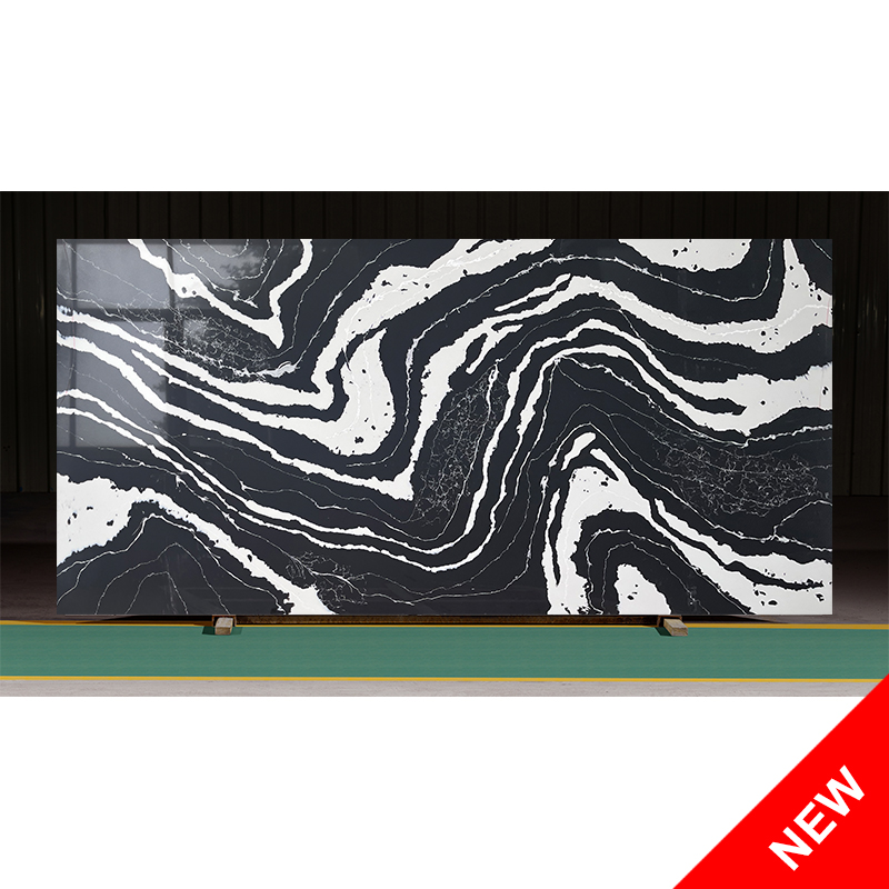  New Arrival Black Composite Quartz Stone Slab for Kitchen Countertop And Floors Tiles