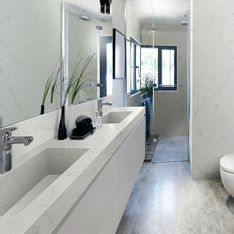 Light Grey Calaccatta Quartz Stone with Good Quality Use for Kitchen Vanity Countertop