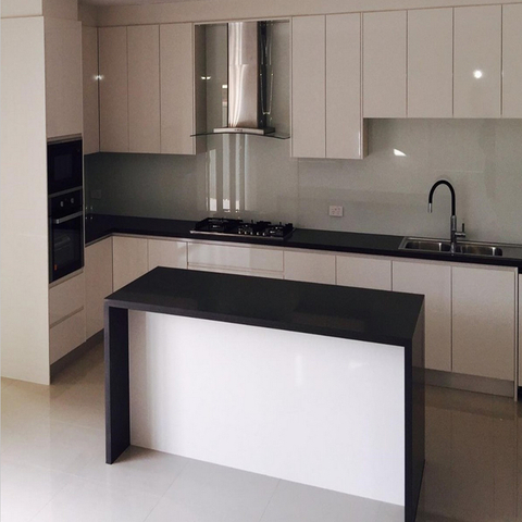 Pure Black Zero silica Quartz Stone Slab for Kitchen and Bathroom Design