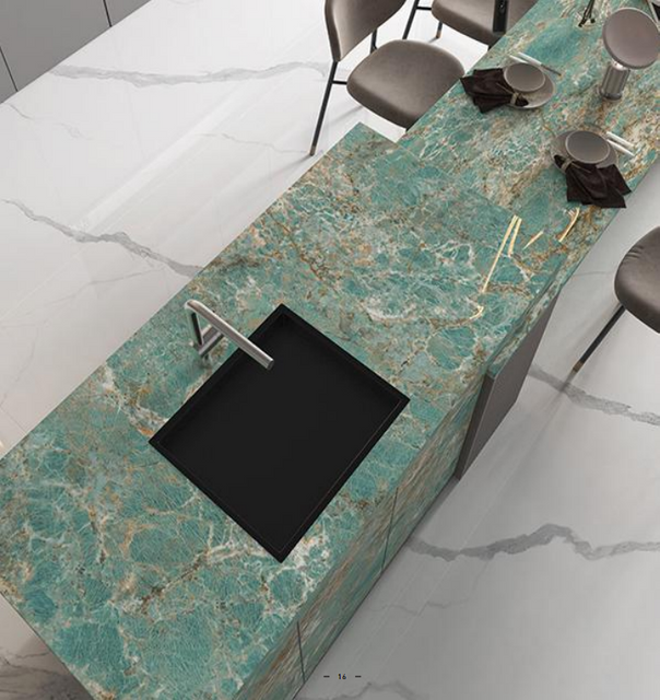 Customized Blue Marble Porcelain Big Size Wall Floor Tile Sintered Stone