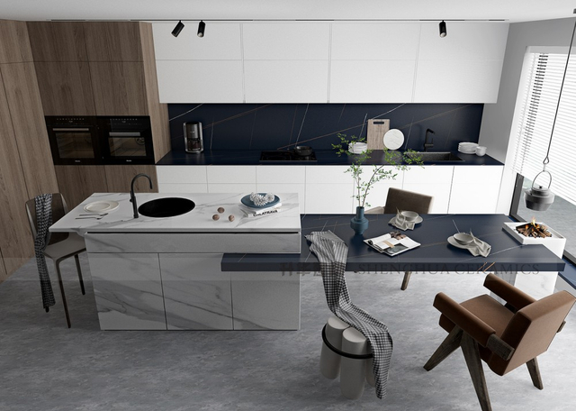 Cement Dark Grey Sintered Stone 800*2620 Format for Kitchen Countertop Tile 