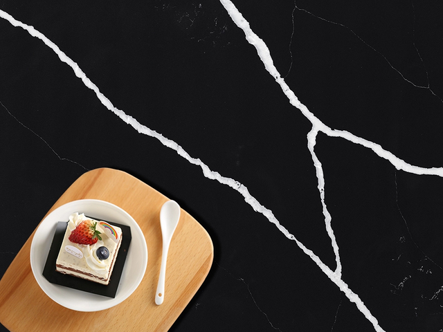 Premium Calacatta Black Engineered Quartz Stone for Kitchen Countertop/Island Top/Dining Table/Coffee Table