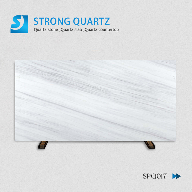 3D Ink Printing Quartz Stone Grey Vein Go Through the Whole Body for Kitchen Countertop/Island Top/Dining Table/Worktop/Benchtop/L Shape Table